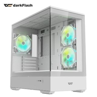 【darkFlash】大飛 MOTI 鏡之島 M-ATX 機殼-白色(無A柱設計)