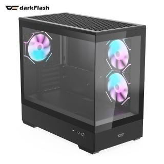 【darkFlash】大飛 MOTI 鏡之島 M-ATX 機殼-黑色(無A柱設計)