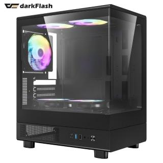 【darkFlash】MOTI Mini 鏡之小島 M-ATX電腦機殼-黑色(迷你小機殼)