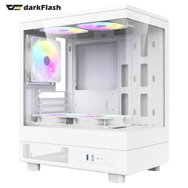 【darkFlash】MOTI Mini 鏡之小島 M-ATX電腦機殼-白色(迷你小機殼)