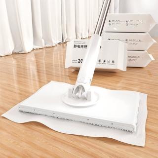 【Warm House Decor 暖和家居】懶人環保拖把兩入組(洗臉巾拖把 平板拖把 除塵拖把 懶人拖把 拖把夾濕紙巾)