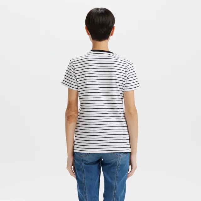 【LEVIS】女款 短袖T恤 經典LOGO TEE 女生短袖 條紋款 上衣 熱賣單品 0019B-0003