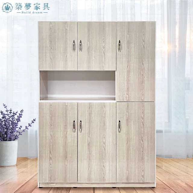 Build dream 築夢家具 4尺 防水塑鋼 六門一格上