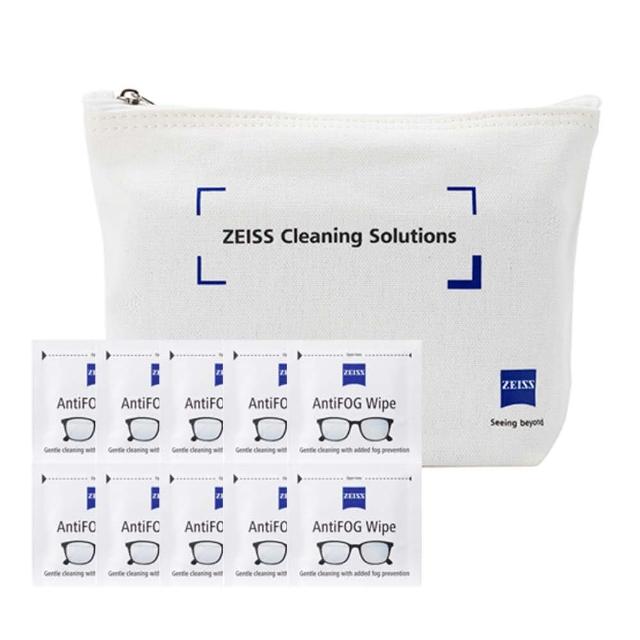 【ZEISS 蔡司】AntiFog Wipes 專業防霧拭鏡紙100片(含原廠帆布包)