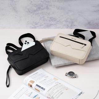 【pierre cardin 皮爾卡登】未來主義系列 418真皮斜揹包-2色(手拿、斜背一包搞定！)