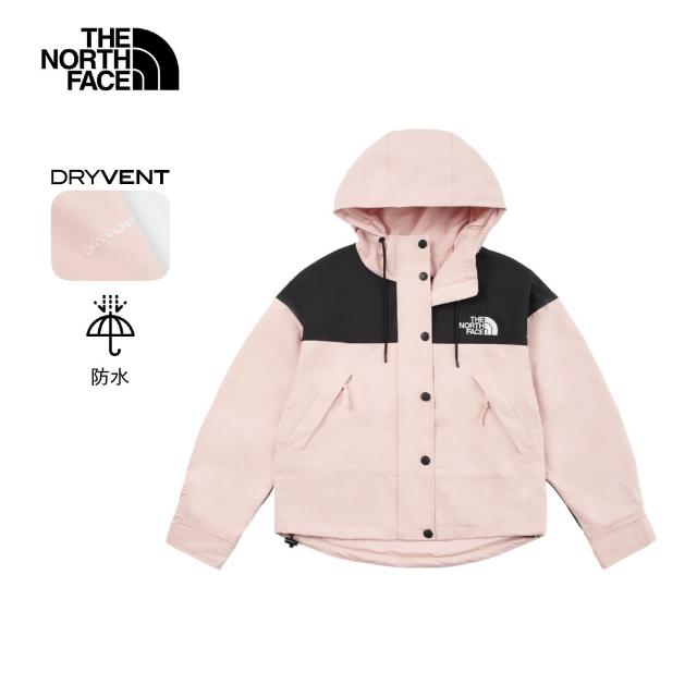 【The North Face 官方旗艦】北面女款粉色DryVent防水透氣衝鋒衣｜8DGKHZI(外套)