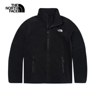 【The North Face 官方旗艦】北面女款黑色舒適保暖抓絨外套｜8DFE4H0