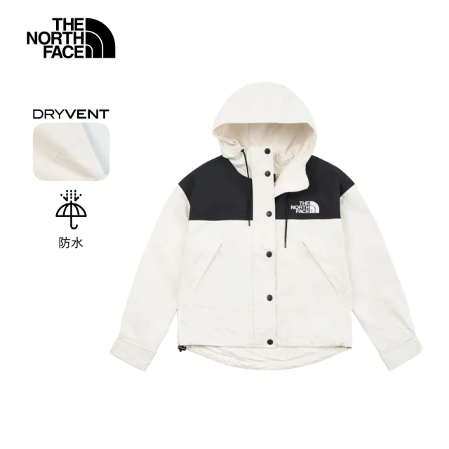 The North Face 北面女款米白色DryVent防水透氣衝鋒衣｜8DGKROU(外套)