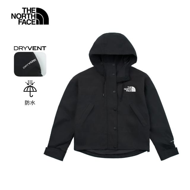 【The North Face 官方旗艦】北面女款黑色DryVent防水透氣衝鋒衣｜8DGKJK3(外套)