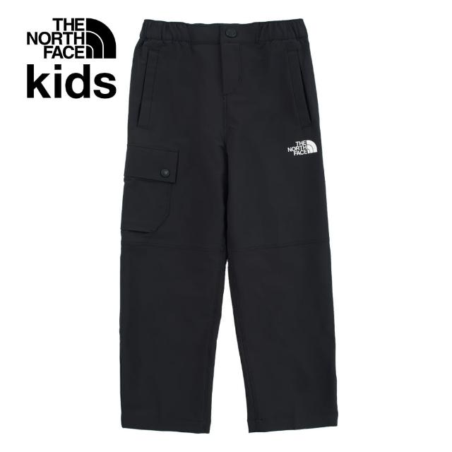 【The North Face 官方旗艦】北面兒童黑色DWR防潑水戶外徒步長褲｜87Z14H0