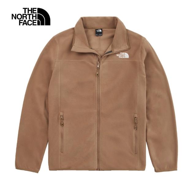 【The North Face 官方旗艦】北面男款棕色立領抓絨外套｜8AYK6IH