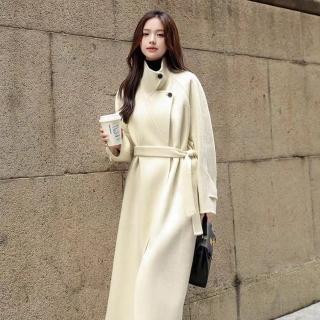【巴黎精品】現貨+預購 羊毛大衣毛呢外套(保暖高階立領收腰顯瘦綁帶女外套4色a1ik32)
