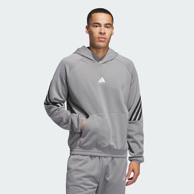 【adidas 愛迪達】長袖上衣 男 帽T  CRAZYWARM SWEAT 灰 JN2492