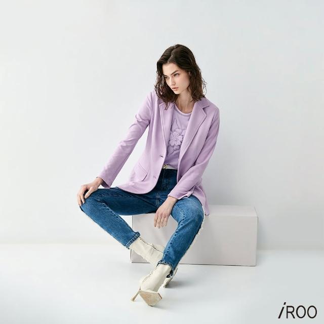 【iROO】數位薰衣草色西裝外套