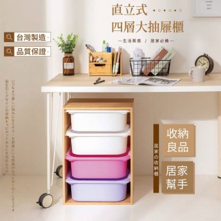 【TIDY HOUSE】MIT臺灣製造-直式四大抽抽屜玩具收納櫃 多色可選(玩具櫃 收納櫃 五種可選)