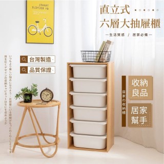 【TIDY HOUSE】MIT臺灣製造-直式六大抽抽屜玩具收納櫃 多色可選(玩具櫃 收納櫃 三種可選)