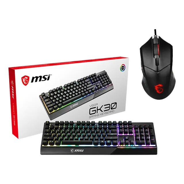【MSI 微星】鍵鼠超值組★VIGOR GK30 電競鍵盤+Clutch GM08 電競滑鼠(魔物獵人適用)