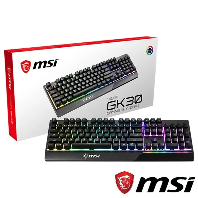【MSI 微星】鍵鼠超值組★VIGOR GK30 電競鍵盤+Clutch GM08 電競滑鼠