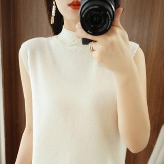 【Very Buy 非常勸敗】預購/無袖半高領內搭上衣夏季時尚百搭寬鬆薄款針織無袖T恤上衣