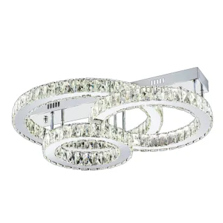 【大巨光】華麗風LED 94W半吸頂燈-中_LED(LW12-1241 不鏽鋼 透明晶鑽水晶)