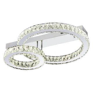 【大巨光】華麗風LED 62W半吸頂燈-中_LED(LW-12-1242 不鏽鋼 透明晶鑽水晶)