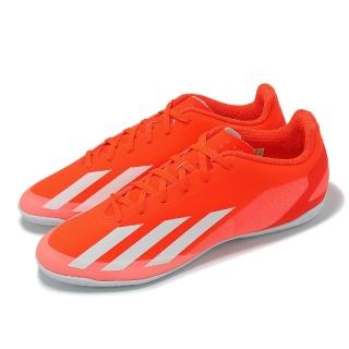 【adidas 愛迪達】室內足球鞋 X Crazyfast Club IN 男鞋 紅 白 緩衝 抓地 運動鞋 愛迪達(IF0721)