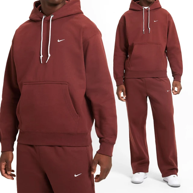 NIKE 耐吉 Solo SWSH FLC Po Hoodie 男款 磚紅色 寬鬆 刷毛 連帽 長袖 DX1355-231