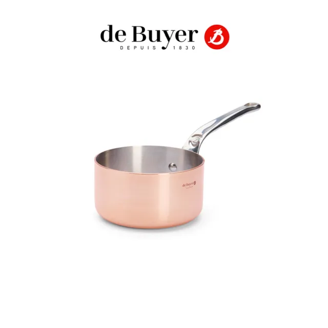【de Buyer 畢耶】Prima Matera銅鍋系列 不鏽鋼柄調理鍋14cm-適用IH爐(不含鍋蓋)