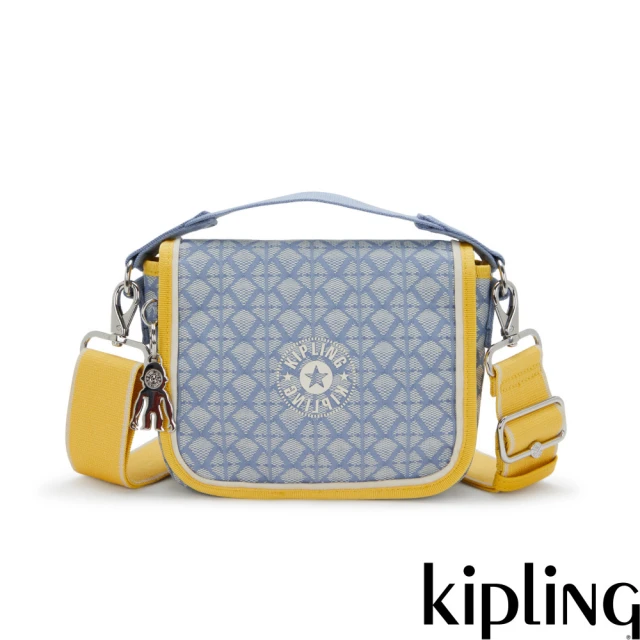 KIPLING官方旗艦館 藍底小花可愛長方形小包-TALLY