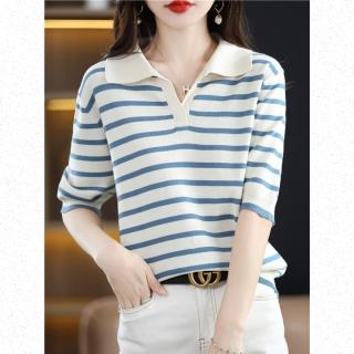 【Very Buy 非常勸敗】預購/領純棉短袖T恤女夏季寬鬆顯瘦針織衫甜美風短款歐美上衣