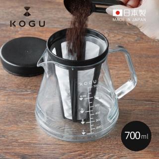 【KOGU 珈琲考具】日製Tritan耐熱防摔冷萃咖啡壺-700ml-附過濾器&量匙(冷泡咖啡壺/咖啡冷萃壺/咖啡下壺)