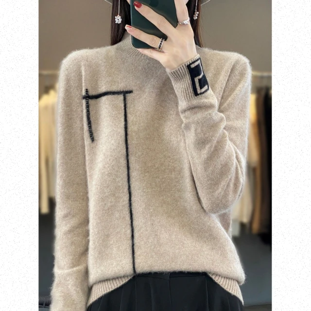 Very Buy 非常勸敗 預購/秋冬半高領拼接撞色羊毛衫套