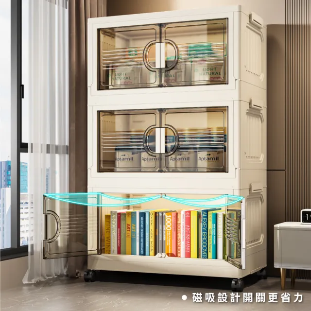 【ONE HOUSE】55寬 185L 艾蜜莉折疊收納櫃_五層 1入(收納架/收納箱/置物櫃/置物架/電器櫃/收納車)