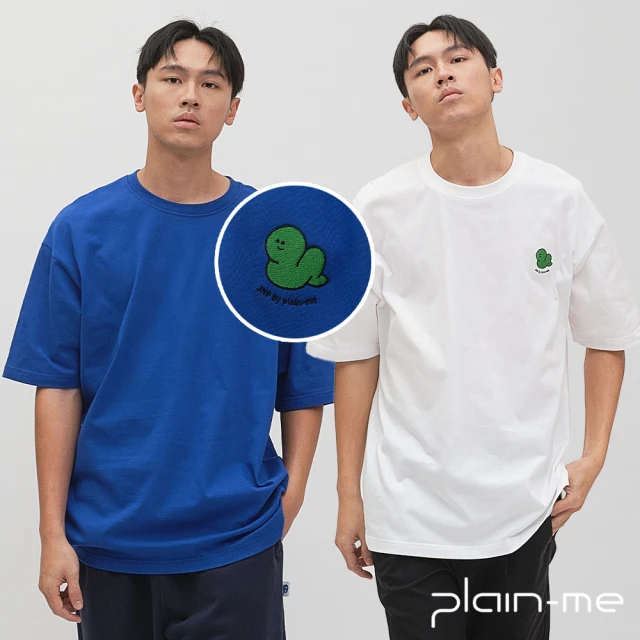 plain-me 蛇蛇刺繡短TEE JNP0148-251(男款/女款 共2色 短袖 TEE 休閒上衣)