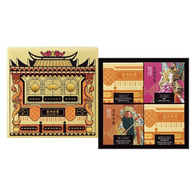 【金品茗茶】新台灣情 四入茶禮75g x 4盒(嚴選高山烏龍茶+精焙茶王+紅烏龍茶+高山烏龍茶)