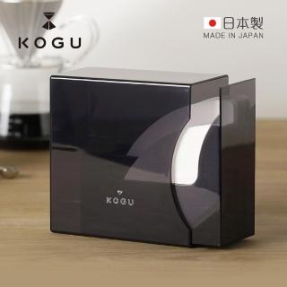 【KOGU 珈琲考具】日製分隔式咖啡濾紙收納盒-透黑(濾紙收納架/濾紙立架/收納盒)