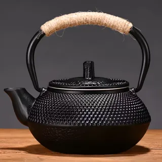 【鐵藝匠心】日式純手工鑄鐵壺-附濾網(手造 茶具 圍爐 煮茶 茶壺 功夫茶具 泡茶 水壺 泡茶壺 沖茶 茶器)