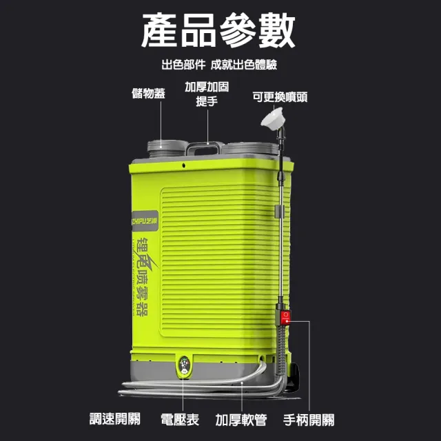 【艾嘉圖】20L電動噴霧器 三開關鋰電噴霧器 農藥噴霧器 農藥桶 背負式高壓打藥機