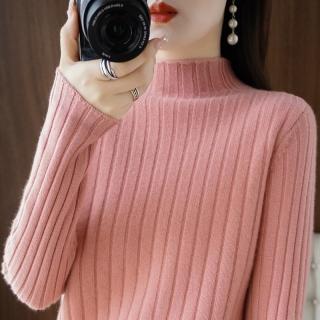【Very Buy 非常勸敗】預購/女裝春秋冬針織半高領內搭上衣純色套頭針織衫女修身直條內搭現