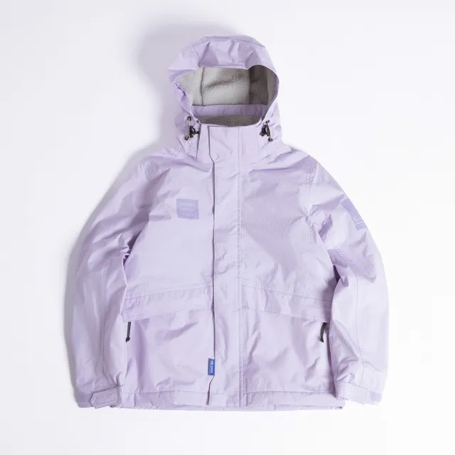 【ADISI】童單件式防水防風透氣保暖外套-可拆帽 AJ2421053 薰衣草紫(刷毛 防潑水 防水外套)