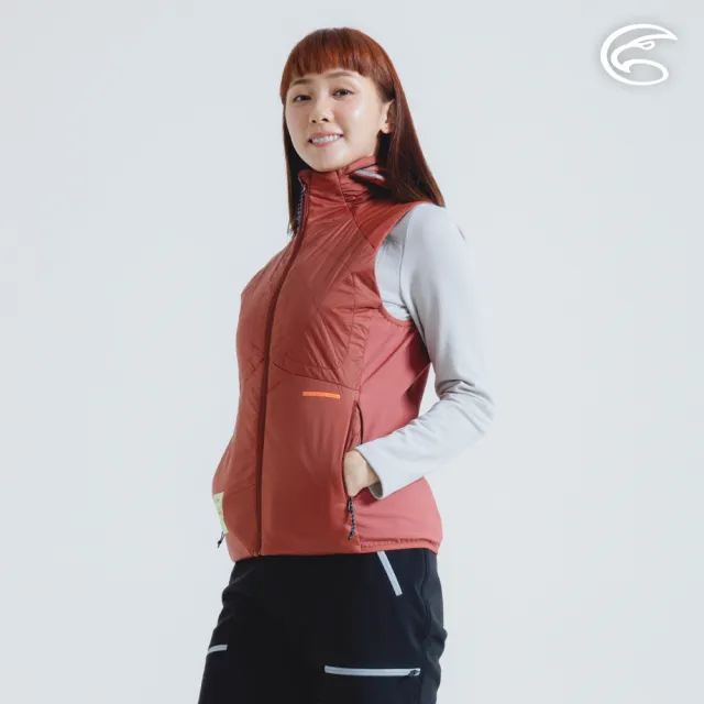 【ADISI】女SMAWARM海洋溫控超撥水彈性背心 AV2421079 繡紅 M-2XL(蚵殼棉 運動外套 抗風 海洋紗)
