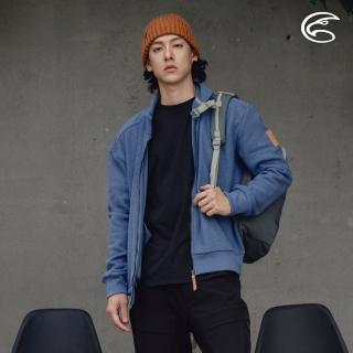 【ADISI】男環保紗針織休閒保暖外套 AJ2421080 蒼灰藍 M-3XL(磨毛 吸濕 排汗 針織外套)