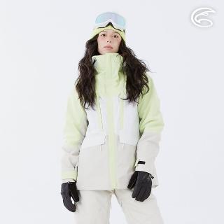 【ADISI】女SMAWARM海洋溫控防水防風透氣雪衣 AJ2421093 萊姆綠/霧灰白/燕麥卡(滑雪外套 蚵殼棉 海洋紗)