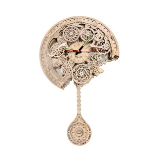 【生活小集】動態齒輪時鐘立體拼圖(3D拼圖 機械拼圖 手工DIY立體拼圖 木製模型 發條玩具 木質拼圖)