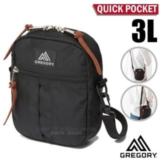【Gregory】QUICK POCKET 3L 超輕可調式斜揹包 可拆卸肩帶(125415-1041 黑)