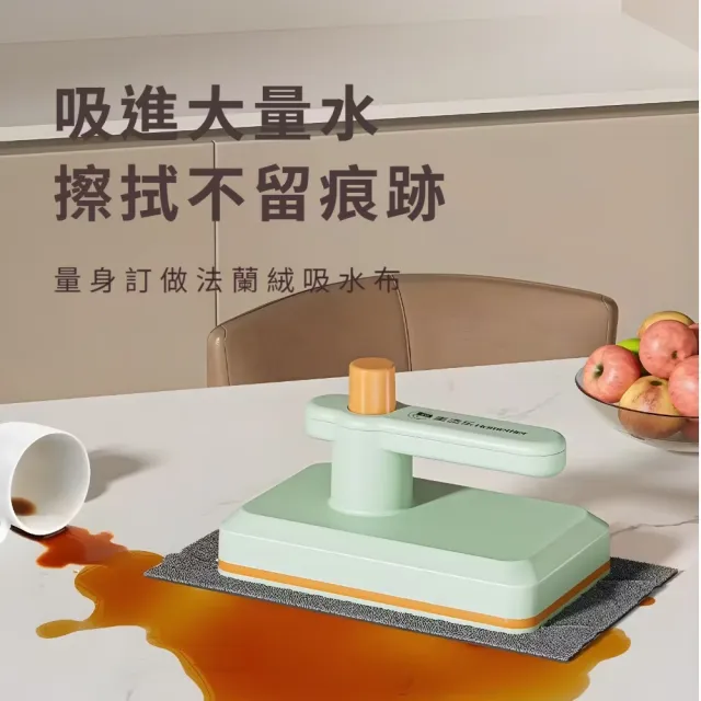 【萬用護手】廚房迷你小拖把-附2布(玻璃清潔 辦公室 車用 學生 擦窗器 瓦斯爐 抹布 除塵布 掃具)