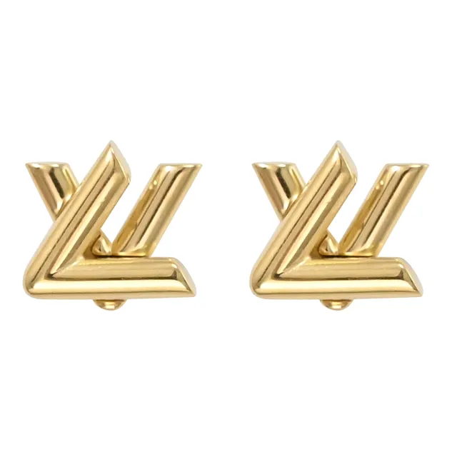 【Louis Vuitton 路易威登】LV M01621 GO-14 經典品牌字母LOGO造型針式耳環(現貨)