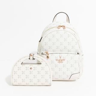 【PLAYBOY】後揹包 White Bunny系列(米白色)