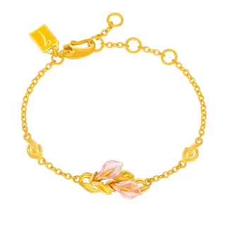 【Just Gold 鎮金店】浪漫海芋系列 純金手鍊