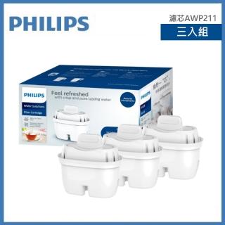【Philips 飛利浦】超濾多重過濾濾芯 三入 AWP211(適用 AWP2941 AWP2937 兼容BRITA MAXTRA)